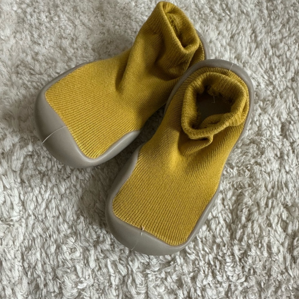 Kids Yellow and Gray Shoes never worn